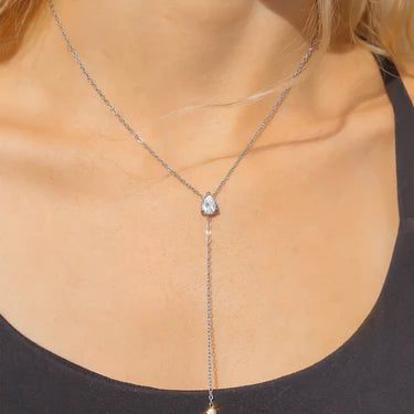 Teardrop Diamond Lariat Necklace