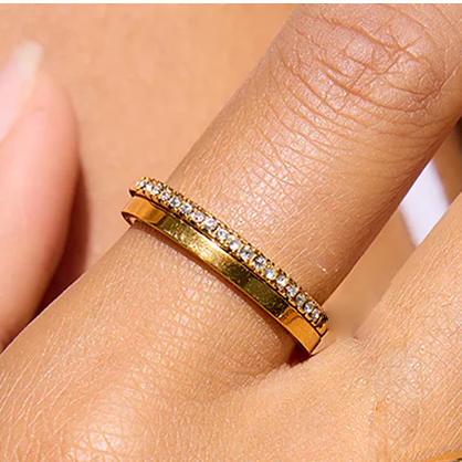 Thin CZ Band Set