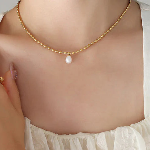Beaded Freshwater Pearl Pendant Necklace