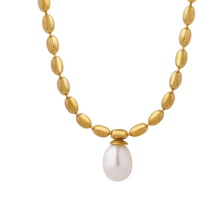 Beaded Freshwater Pearl Pendant Necklace