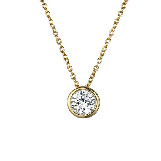 Bezeled Diamond Threader Necklace