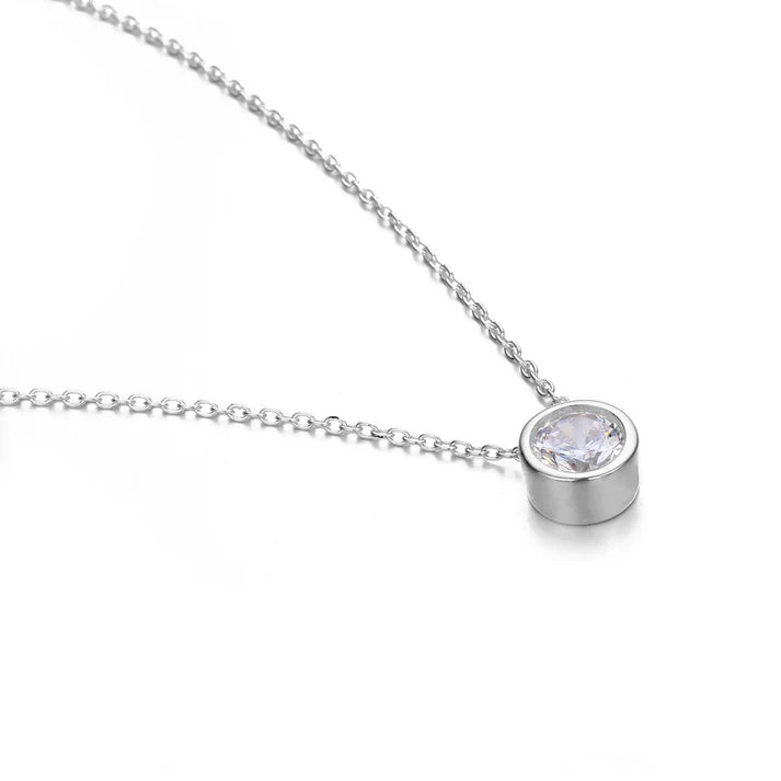 Bezeled Diamond Threader Necklace