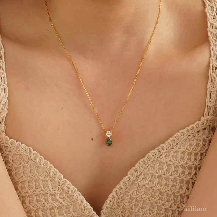 Birthstone Teardrop Necklace