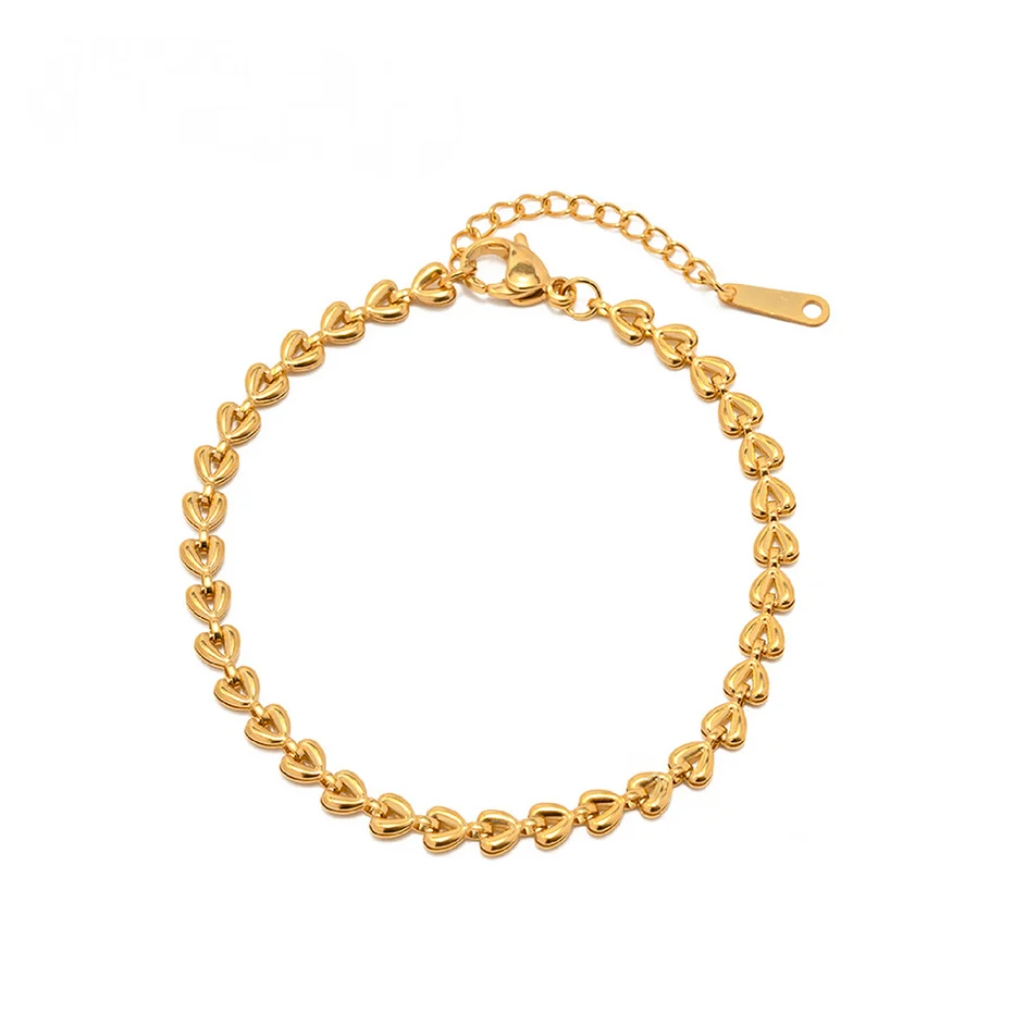 Braided Heart Chain Bracelet