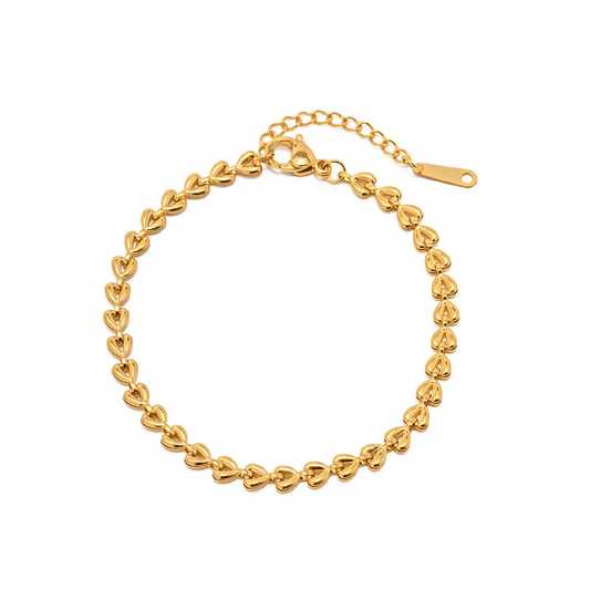 Braided Heart Chain Bracelet