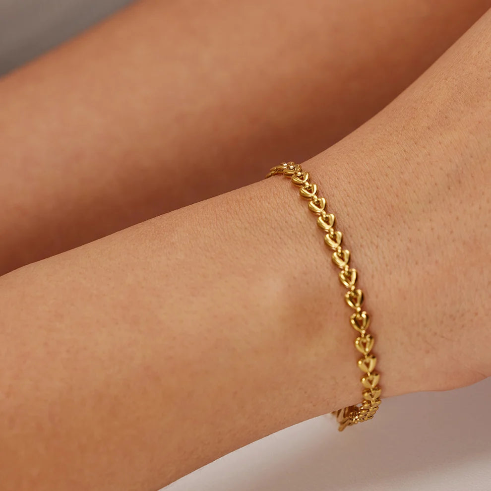 Braided Heart Chain Bracelet