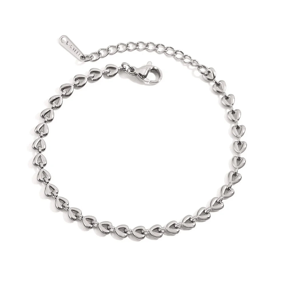 Braided Heart Chain Bracelet