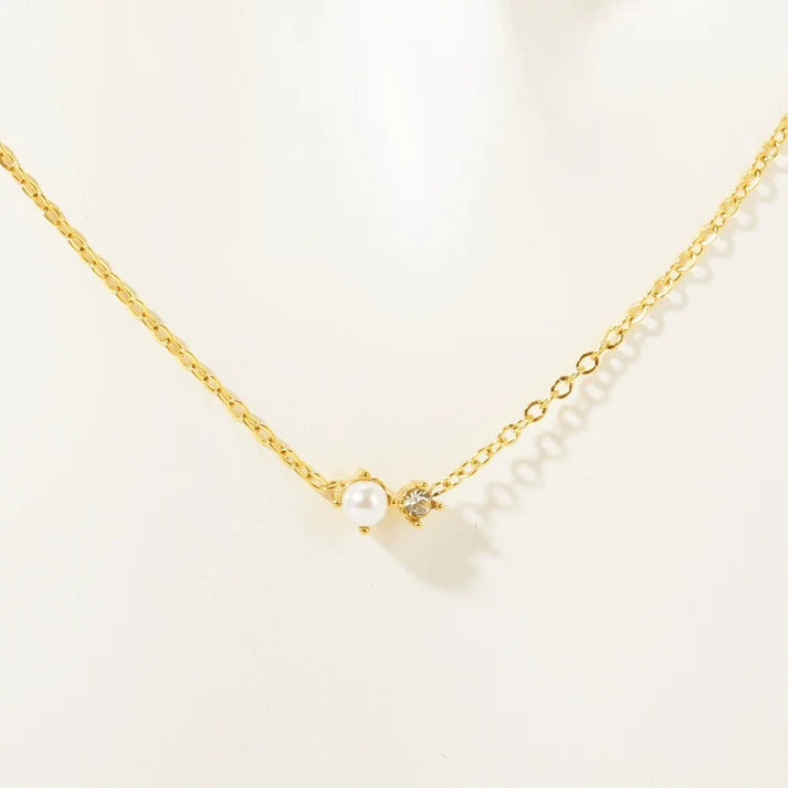 Dainty Pearl Stone Necklace