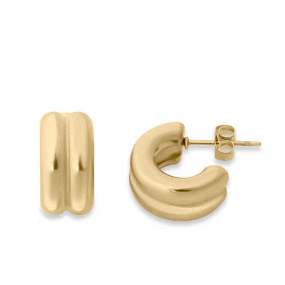 Double Chunky Huggie Hoops