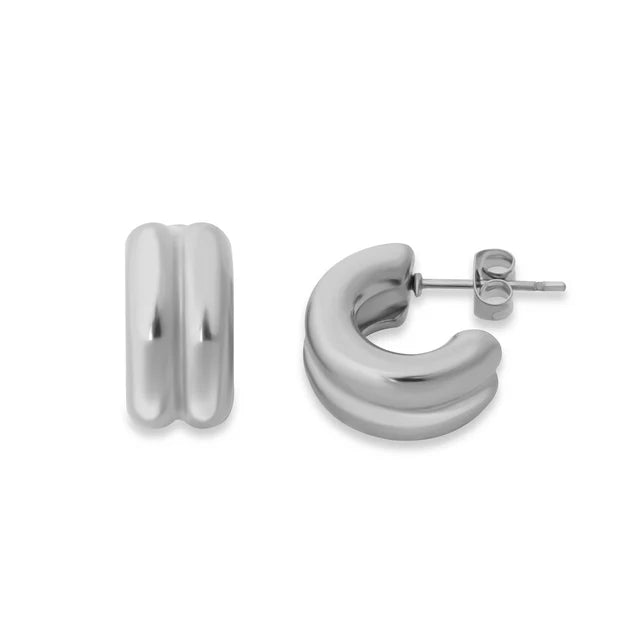 Double Chunky Huggie Hoops