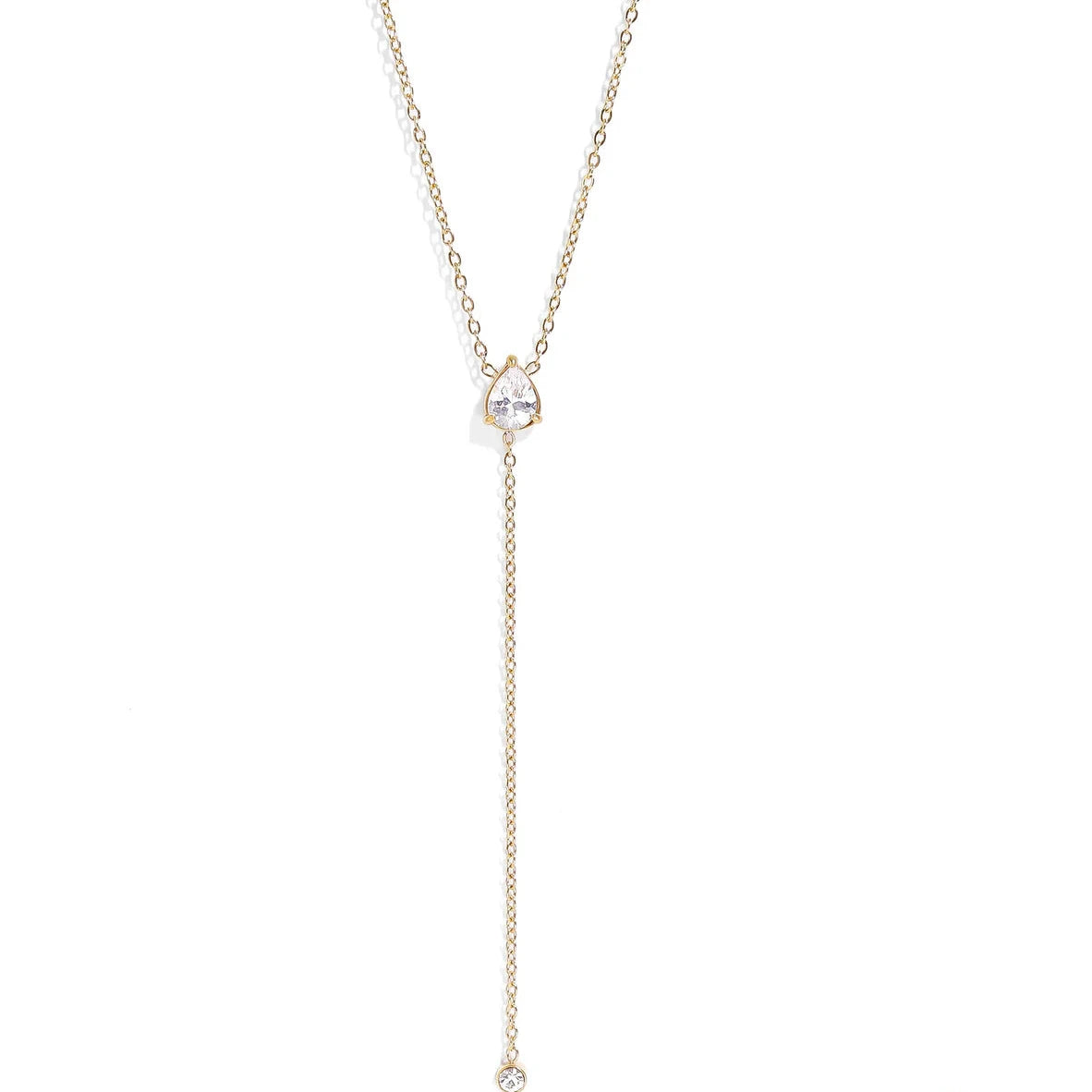 Teardrop Diamond Lariat Necklace