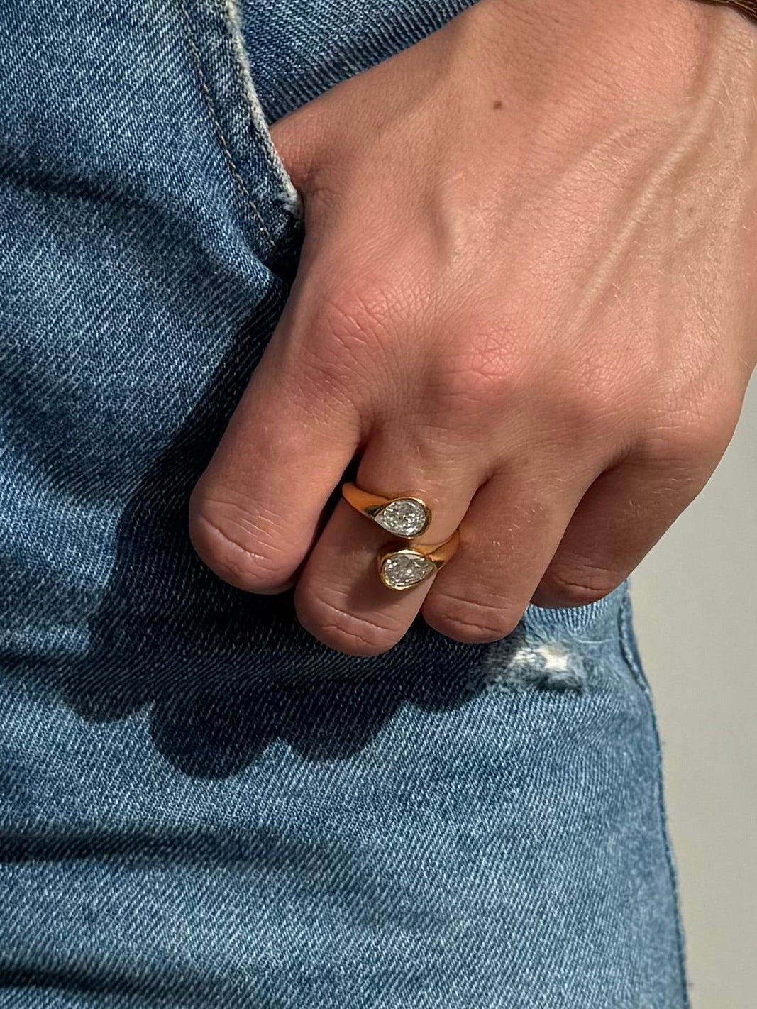 Open Stone Twist Ring