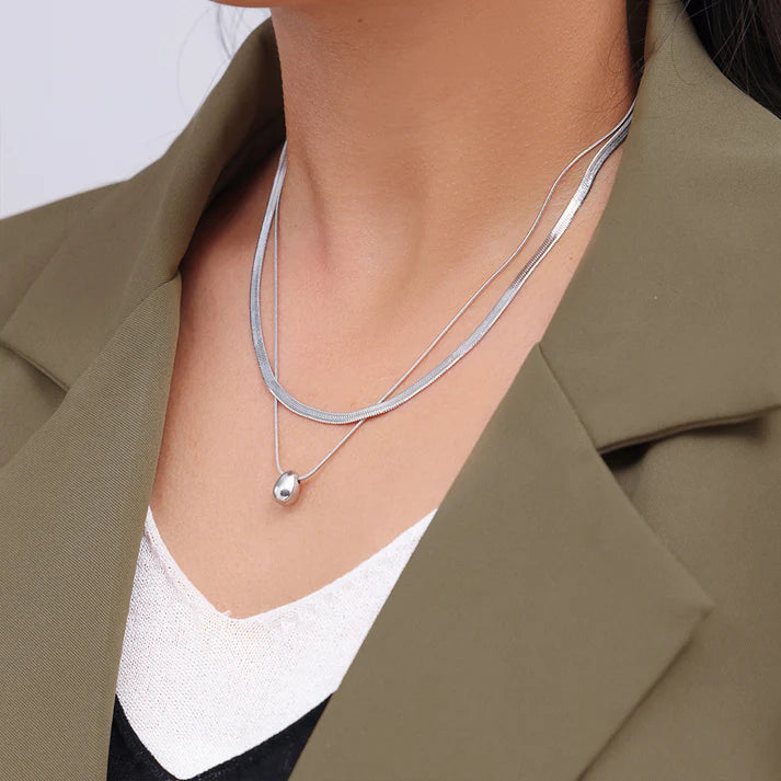 Layered Orb Pendant Necklace