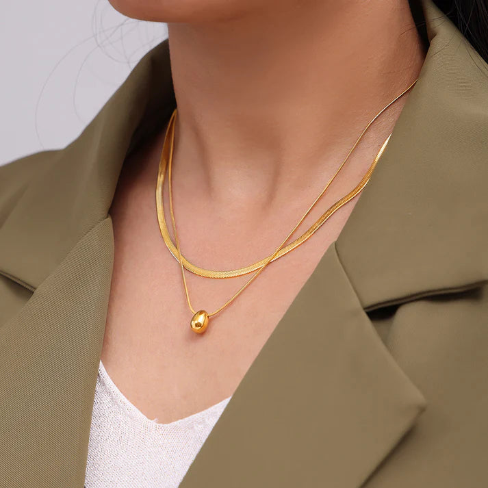 Layered Orb Pendant Necklace
