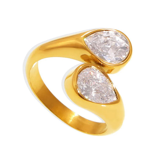 Open Stone Twist Ring