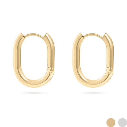 Oval Huggie Hoops