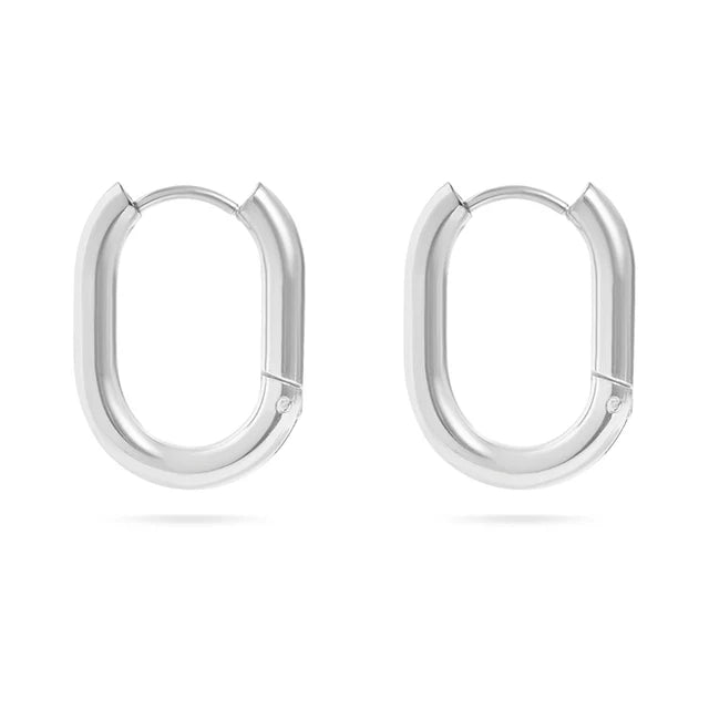 Oval Huggie Hoops