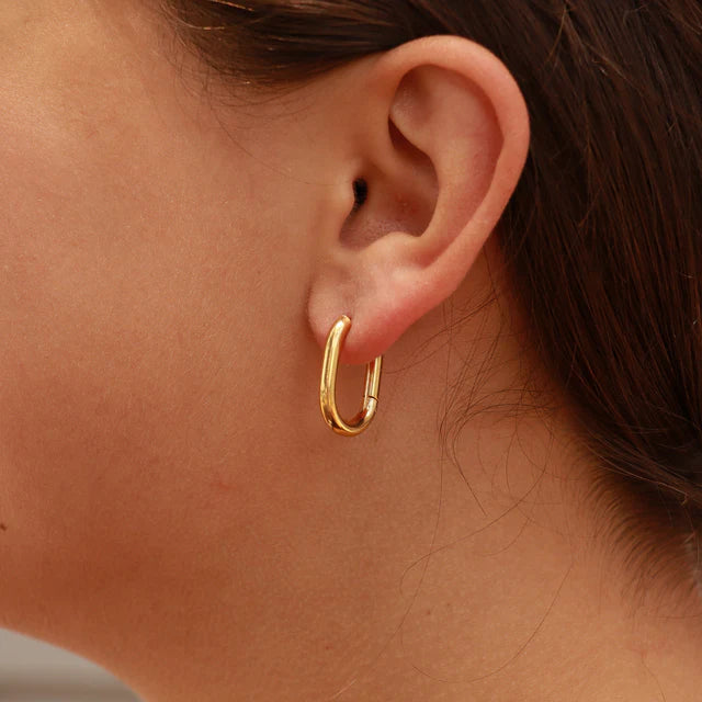 Oval Huggie Hoops