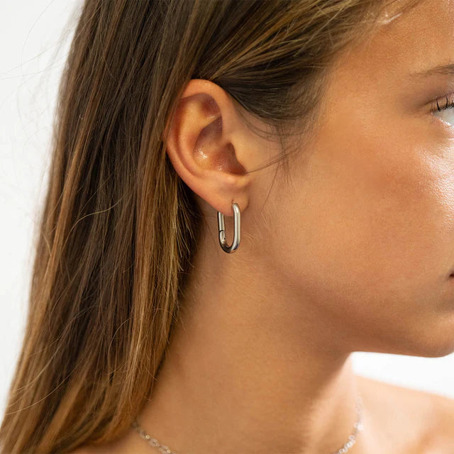 Oval Huggie Hoops