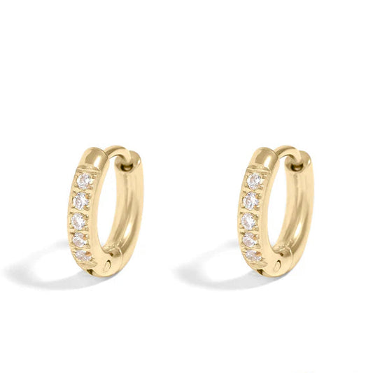 Tiny CZ Huggie Hoops