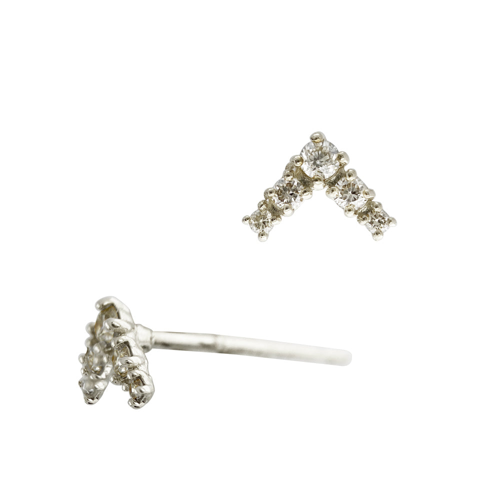 Diamond V Stud Earrings